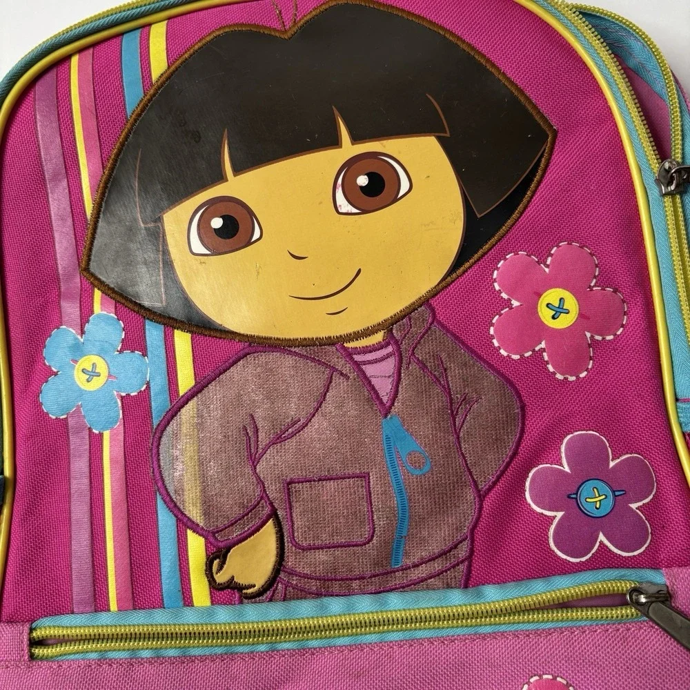VTG 2010 Dora the Explorer Flowers Girls Backpack‎ Toddler Retro Nickelodeon SEE